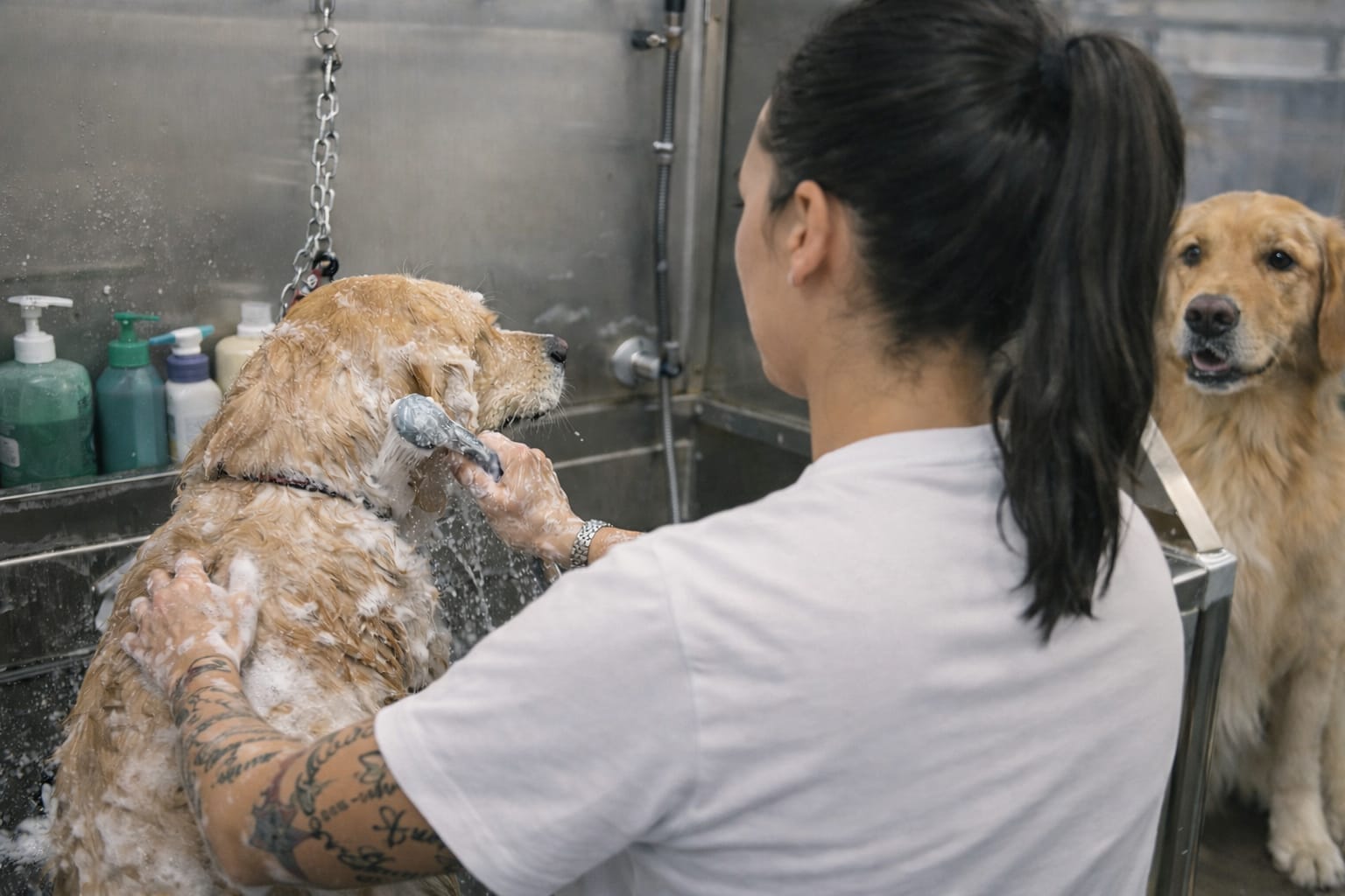 A happy dog fresh from grooming at Tūi & Chief